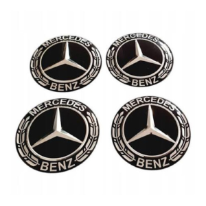 4x Naklejki na dekielki Mercedes 65 mm czarno-białe zboże