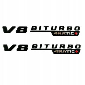 Emblemat Mercedes V8 BITURBO 4MATIC+ czarny 1 szt.
