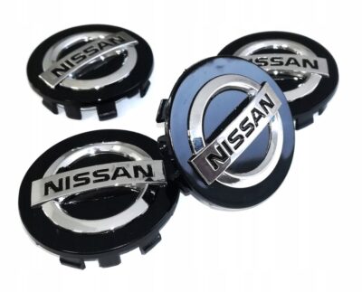 4x Dekielki Nissan 54 mm czarne, zestaw
