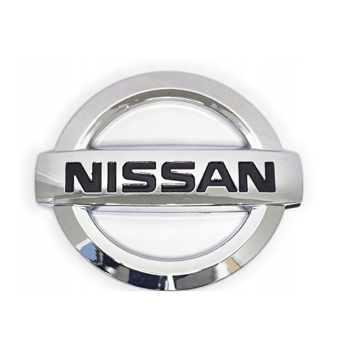 Emblemat Nissan przód/tył 127 x 106 mm srebrny 1 szt.