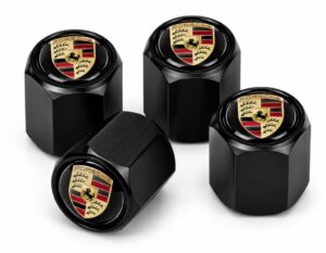 4x Nakrętki na wentyle uniwersalne Porsche, zestaw