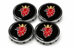 4x Dekielki Saab 63 mm czarne, zestaw komplet