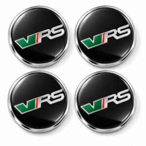 Naklejki na dekielki VRS czarne 56 mm - komplet 4 szt