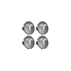 4x Dekielki Tesla srebrne, zestaw komplet