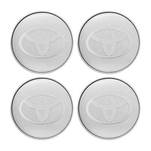 4x Dekielki Toyota 60 mm srebrne, zestaw komplet